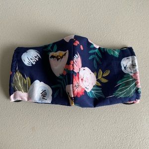 Handmade face mask floral navy print